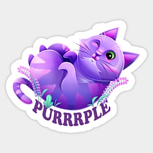 Purrrple fantasy cat Sticker